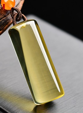 黄水晶原石印章吊坠圆柱体转运珠