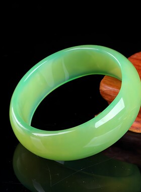 原色玛瑙手镯草绿玛瑙原石加宽版