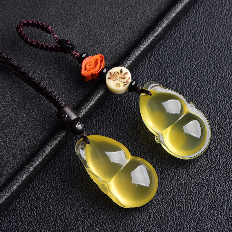 天然黄水晶葫芦男女款项坠钥匙扣 映运珠宝项坠/吊坠