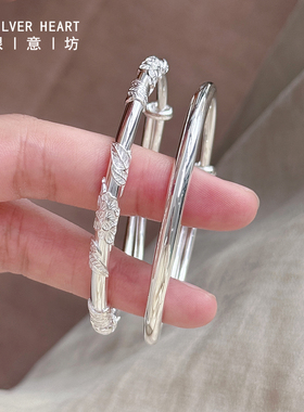 银手镯2025新款女孩繁花似锦手镯