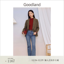 Goodland beauty land womens dress 2023 fall Inn College style tattooed collar suits wool coats