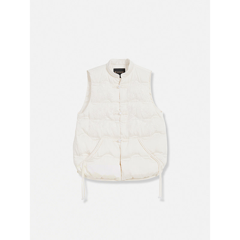 【新中式】YINER音儿2026春季新款重工立领盘扣刺绣鹅绒羽绒马甲,淘宝优惠券,粉丝福利购,淘宝优惠卷