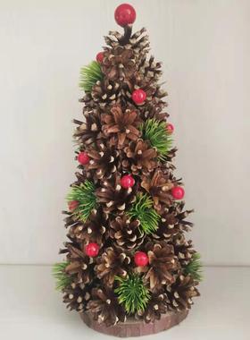 圣诞装饰田园手工松果塔商场橱窗