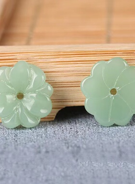 古风捷克琉璃花瓣双层雕刻发簪