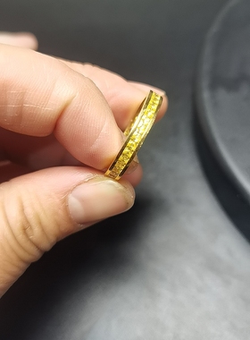 缅甸天然黄色蓝宝石戒指18k金镶嵌