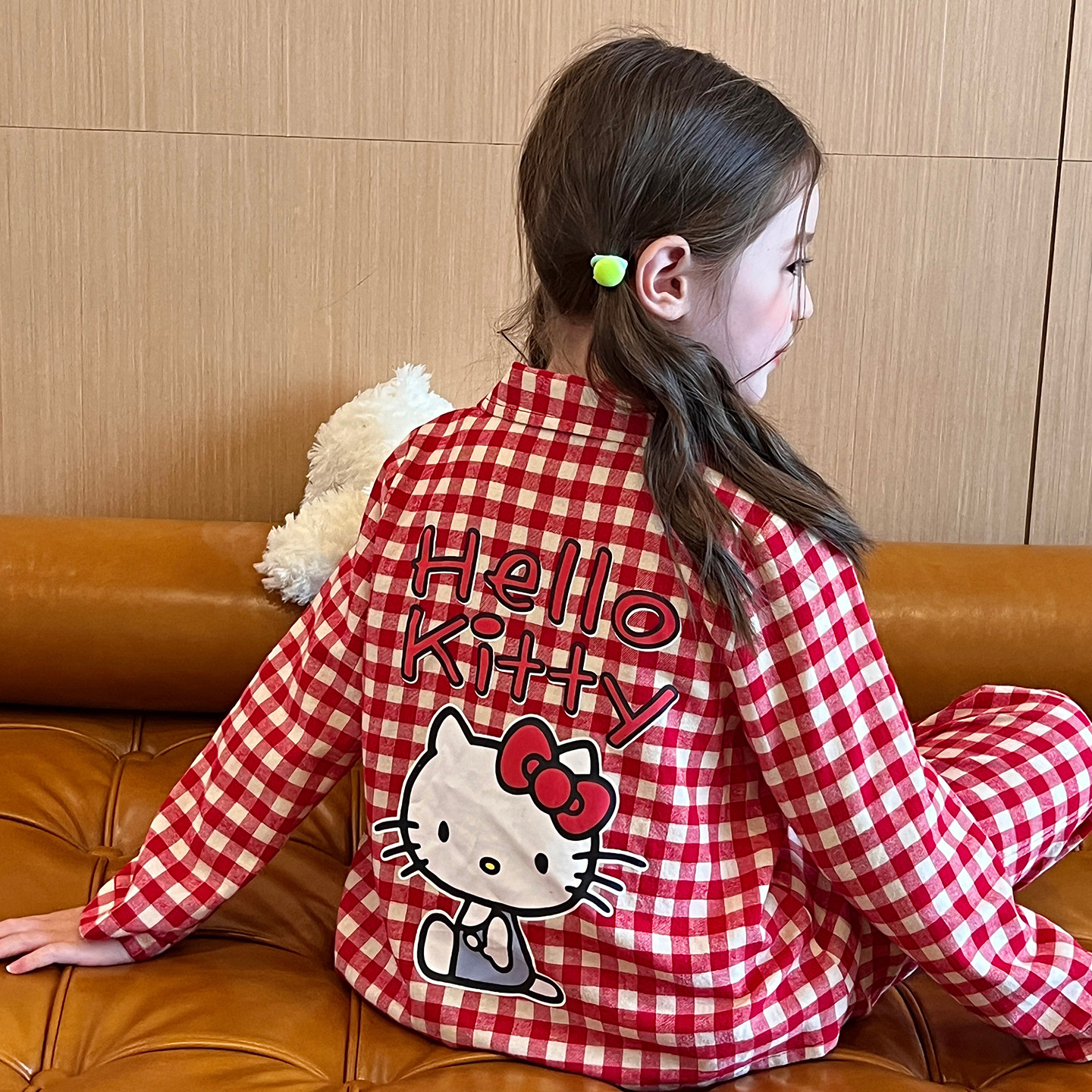 栀了成长记童装女童韩版格子家居服秋季新款儿童宝宝卡通睡衣套装,淘宝优惠券,粉丝福利购,淘宝优惠卷