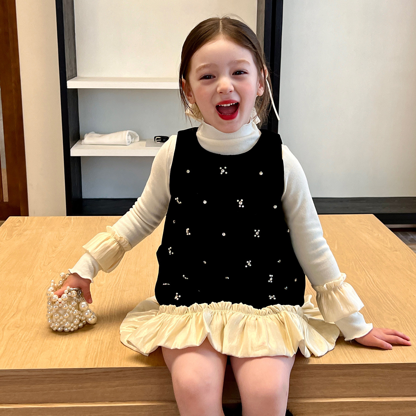 栀了成长记童装女童小香风丝绒连衣裙秋季儿童宝宝时髦加绒背心裙,淘宝优惠券,粉丝福利购,淘宝优惠卷