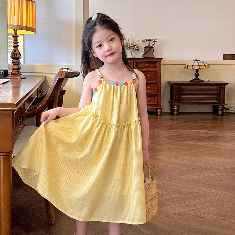 栀了成长记童装女童度假田园风吊带裙夏季儿童甜美裙子洋气连衣裙,淘宝优惠券,粉丝福利购,淘宝优惠卷