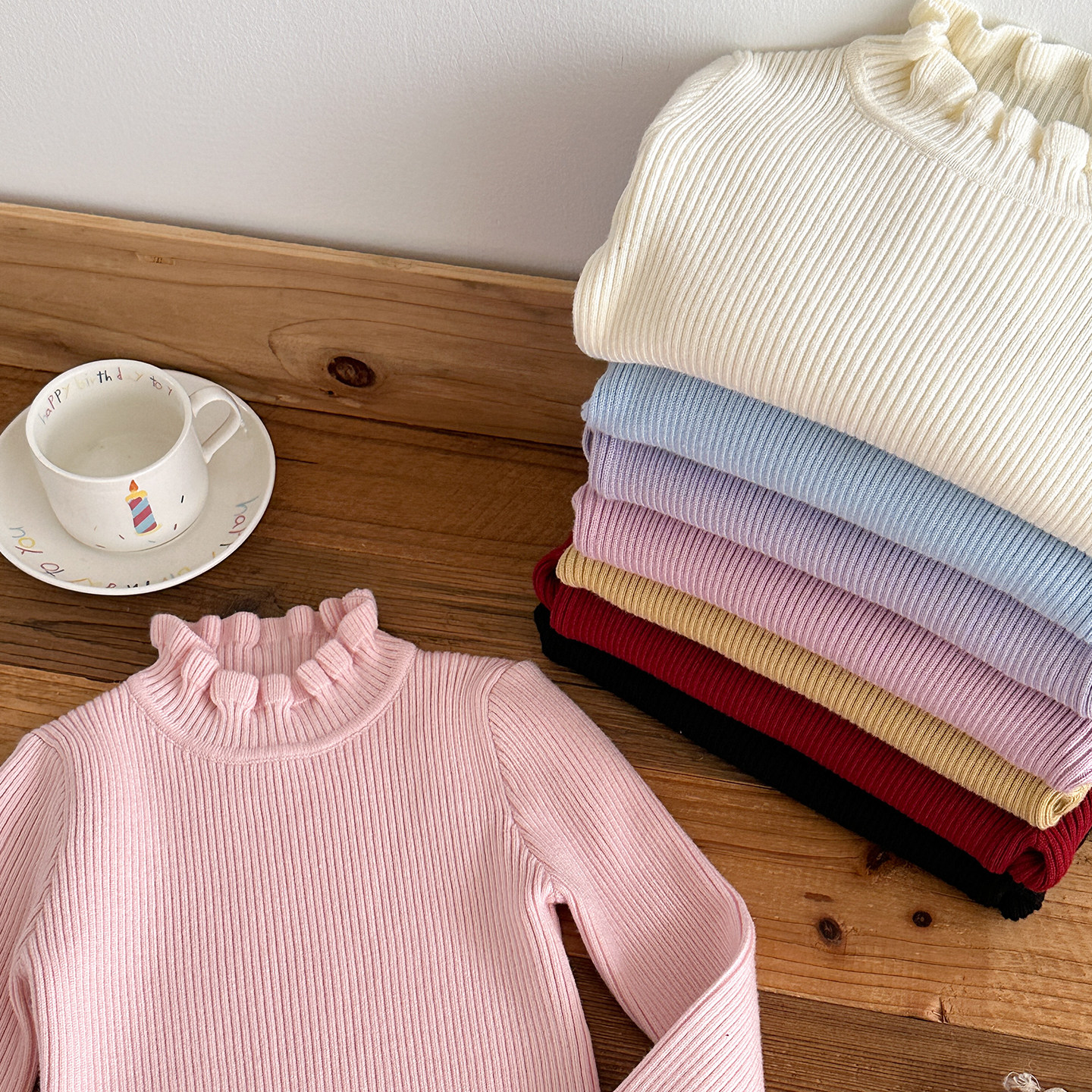 栀了成长记童装女童针织衫打底衫2025冬季儿童百搭毛衣花边上衣,淘宝优惠券,粉丝福利购,淘宝优惠卷