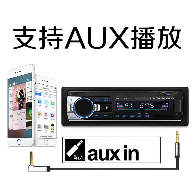 12V 24V通用货车蓝牙音响改装车载MP3播放器插卡收音机代替CD主机-图1