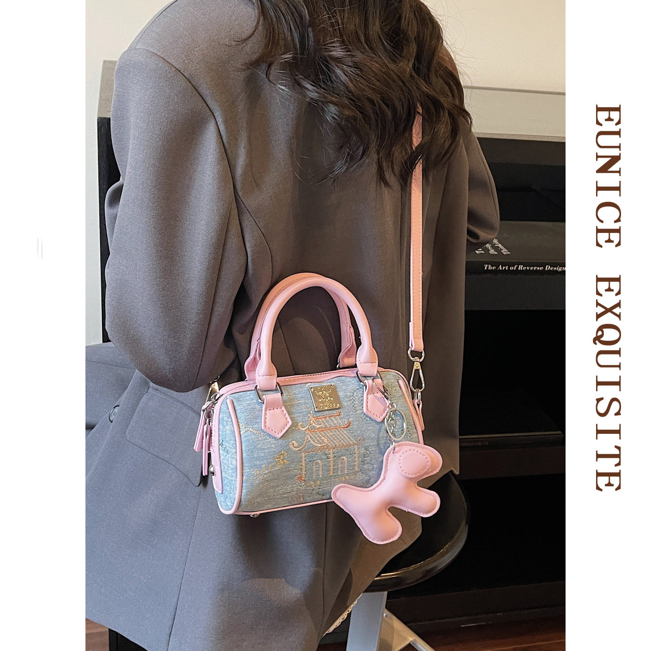 超火精致波士顿包包女款高级感时尚刺绣枕头包单肩斜挎手提小拎包,淘宝优惠券,粉丝福利购,淘宝优惠卷