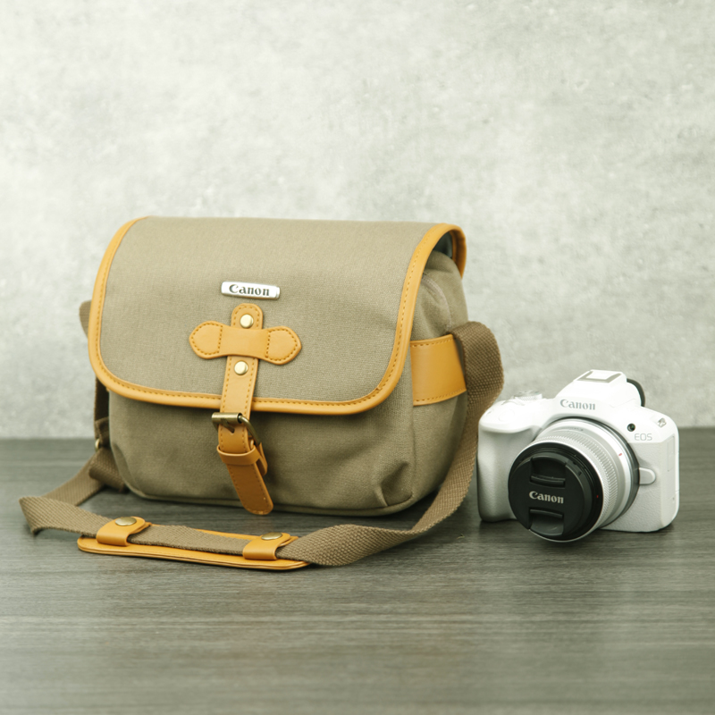 佳能R50 R10 R100 R8 R7 R6II R5 200DII 90D 5D4防水帆布相机包 - 图0