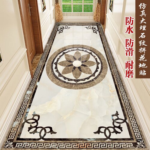 可定制自粘加厚耐磨拼花贴纸地面翻新地贴客厅走廊地砖装饰遮丑贴 - 图2