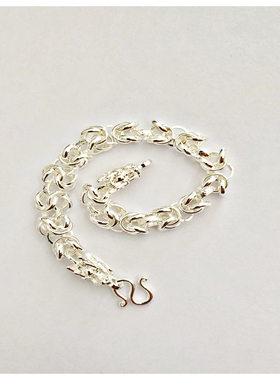 复古霸气包银龙头手链