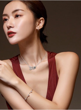 七夕纯银我爱你刻字定制项链款