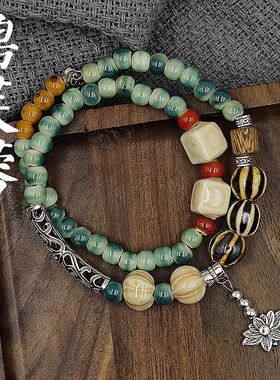 新中式国风手作景德镇陶瓷手链手串文艺礼物古风串珠民族风配饰