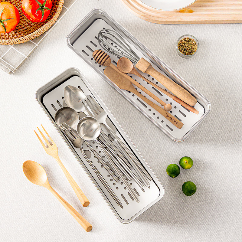 onlycook 304不锈钢筷子收纳盒家用可消毒沥水筷笼带盖防尘餐具盒,淘宝优惠券,粉丝福利购,淘宝优惠卷