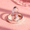 Capas 9999 sterling silver crushed ice couple ring sparkling