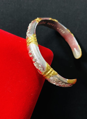 泰子屋龙婆耶竹节手镯2546年纯银材质4b男款规格 泰国鉴定卡直邮