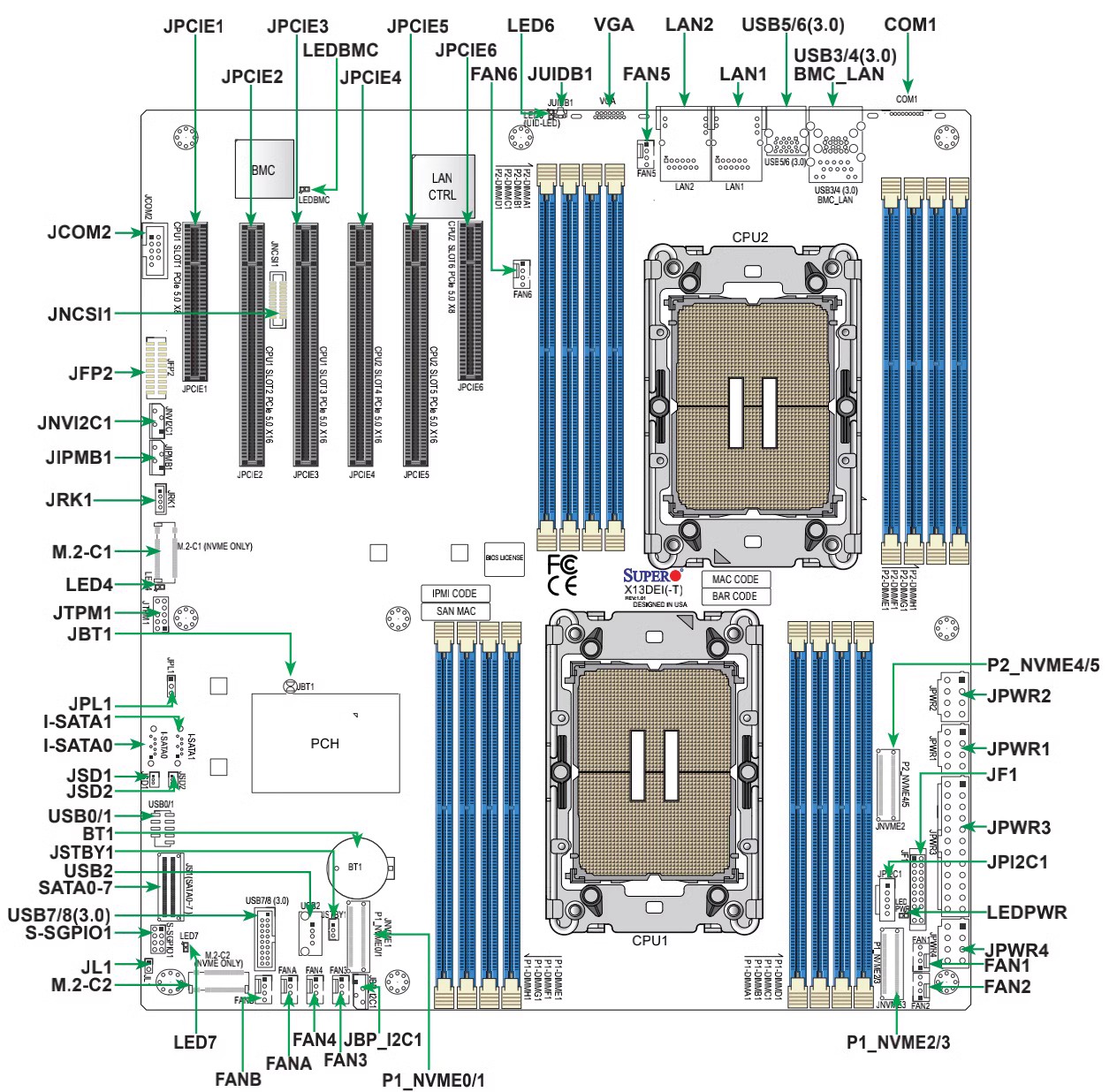 超微X13DEI主板拼MS73-HB0 SP2C741D16X-2T X13DAI-T LGA4677-图2