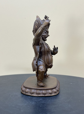 红铜二臂金刚手菩萨护法佛像紫铜摆件可定制金银铜类多杰佛像法器