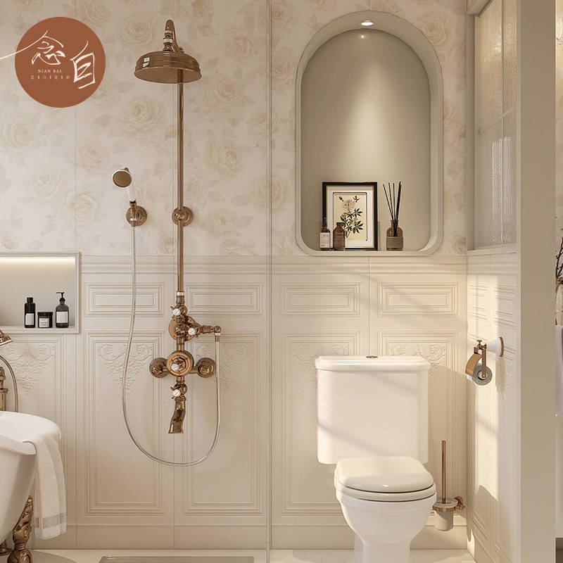 法式瓷砖仿壁纸玫瑰花砖复古地砖中古风卫生间厨房浴室厕所墙面砖,淘宝优惠券,粉丝福利购,淘宝优惠卷