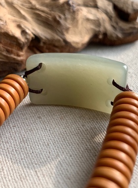 麟又 支持复检 和田玉新疆且末山料青玉手工四方有福手牌原创手作