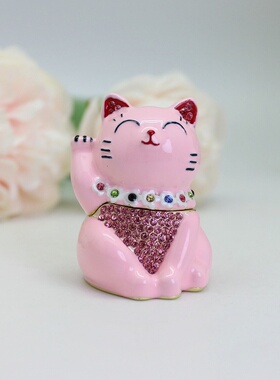 招财猫捷克日本首饰盒工艺品