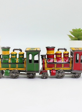 珐琅彩火车复古蒸汽机车装饰盒创意桌面摆件金属工艺品毕业礼物