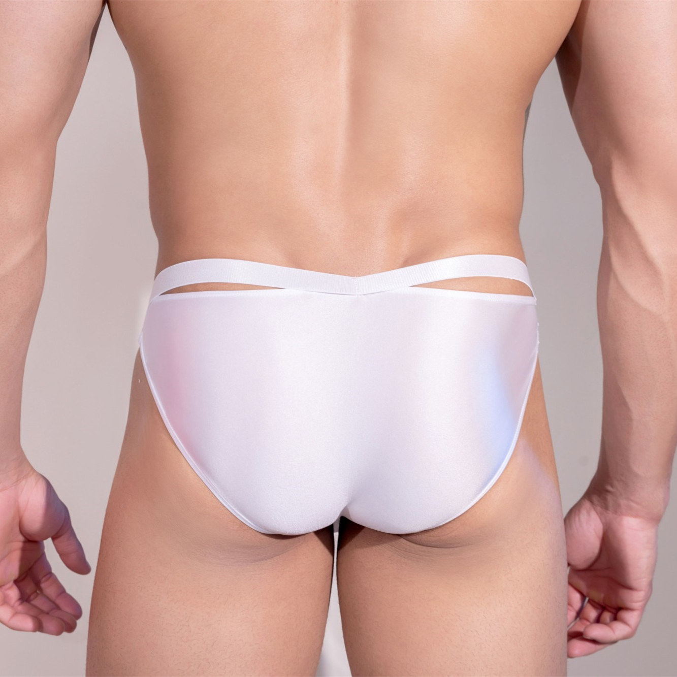 男士低腰内裤性感撞色条纹舒适白色三角裤镂空冰丝运动青年时尚潮,淘宝优惠券,粉丝福利购,淘宝优惠卷