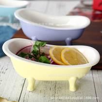 Creative Ceramic Bathtub Bowl Cute Little Bowl Ice Cream Bowl Pudding Bowl Dessert Fruit Bowl Home Cutlery