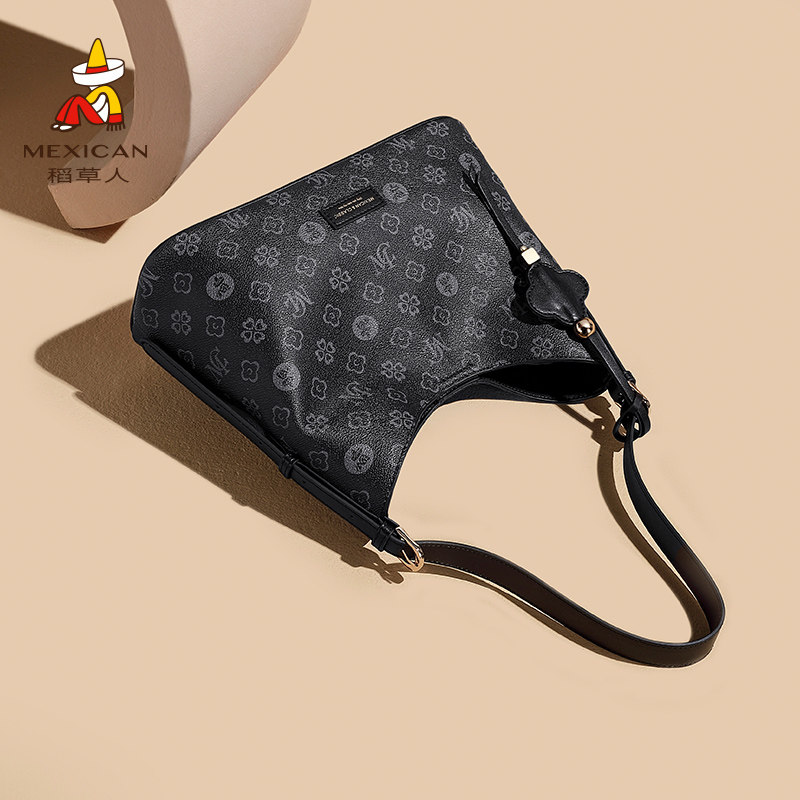 稻草人托特包2025新款印花包包女高级感通勤包单肩包大容量斜挎包,淘宝优惠券,粉丝福利购,淘宝优惠卷