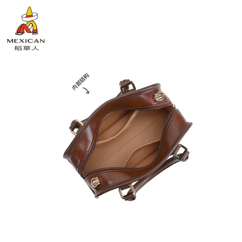 稻草人包包女2025新款复古时尚手提包波士顿包单肩斜挎包质感包包,淘宝优惠券,粉丝福利购,淘宝优惠卷