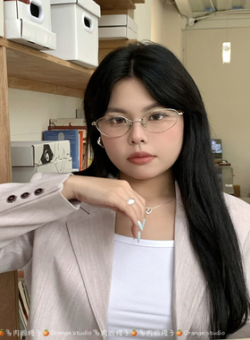 【橙子家】超轻方圆脸素颜猫眼墨镜女金丝防蓝光眼镜显脸小墨镜