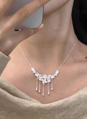 复古精致锦簇链团花梅花锁骨返货