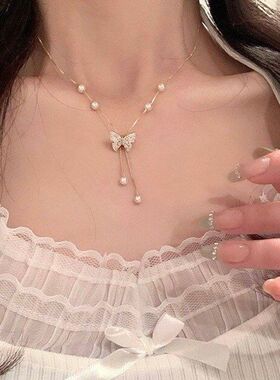 蝴蝶链百搭小众旅游流苏珍珠抽