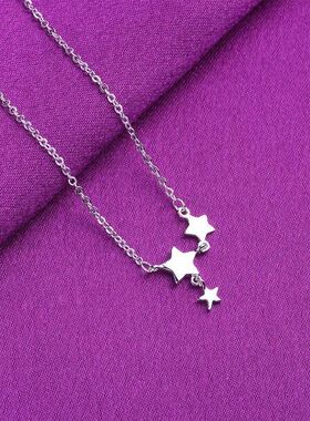 五角星项链小星星甜美饰品日镀银