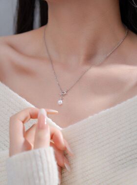 女网红项链设计感ins扣锁骨链潮