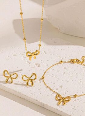 潮不锈钢蝴蝶结手链跨境首饰热销