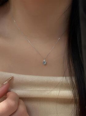 锁骨链2025新款蓝色轻奢心形女