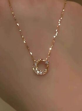 锁骨女友轻奢小众链新款日月星辰