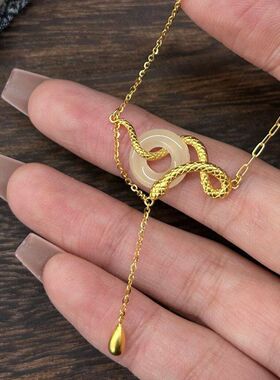 平安项链指环复古项链缠绕灵蛇