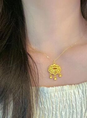 铃铛锁古法福字传承女复古长命锁