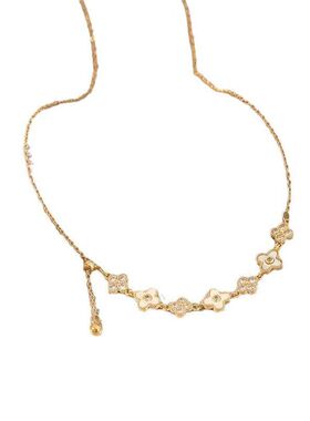 项链设计小众镶钻轻奢女七花幸运