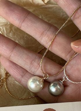 女极白色灰色项链简风小众设计