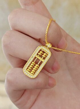 链小众项链新款年吊坠锁骨算盘