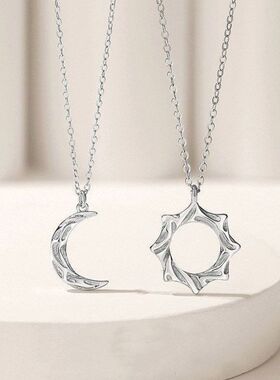 日月小众情侣简约礼物一对ins女友项链个性高级感生日小红书爆款