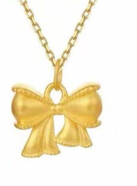 送礼物蝴蝶结锁骨链吊坠镀金坠