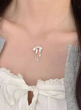 女款项链潮蝴蝶结飘带简约百搭