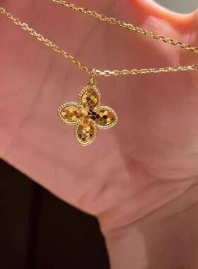 项链四叶草女轻奢链碎碎冰高级